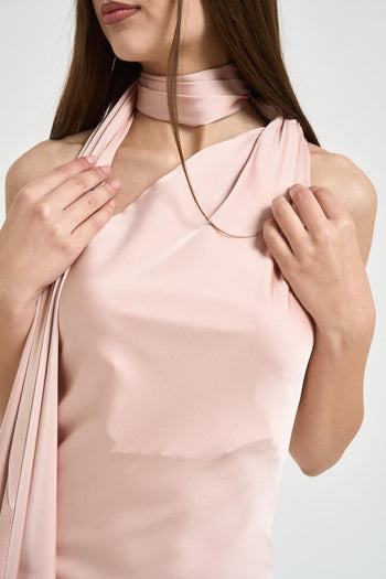 Abito donna satinato rosa cipria - 3