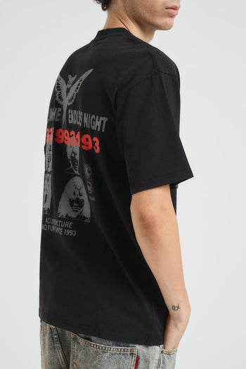T-shirt uomo girocollo nera con stampa - 4
