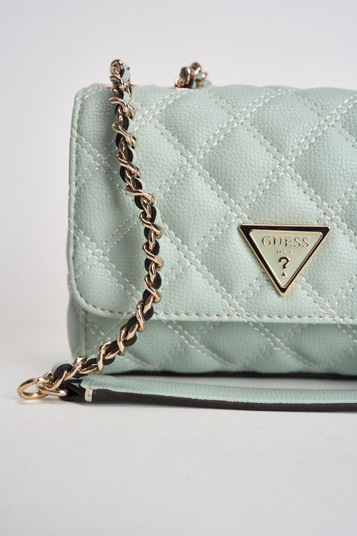 Borsa donna matelassé a tracolla verde acqua - 2