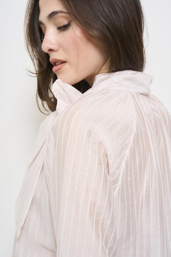 Women's shirt in powder with bow - 6