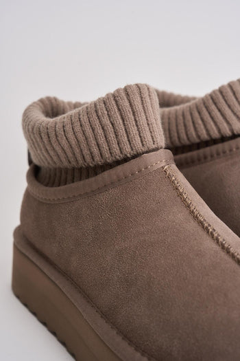 Stivale donna platform con calzino tortora - 5