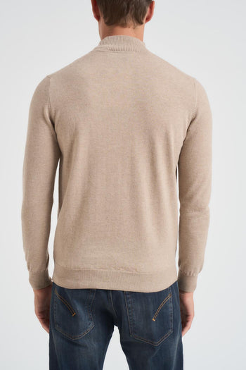 Maglia uomo mezzo collo beige - 4