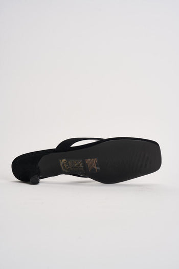 Sandali donna infradito in suede nero - 8