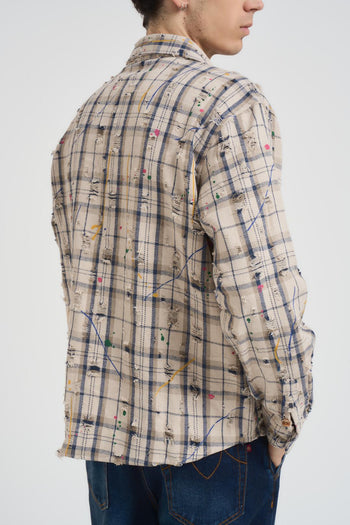 Camicia uomo con rotture beige - 3
