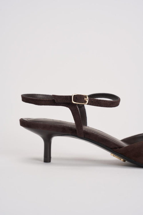 Slingback donna in suede marrone - 2