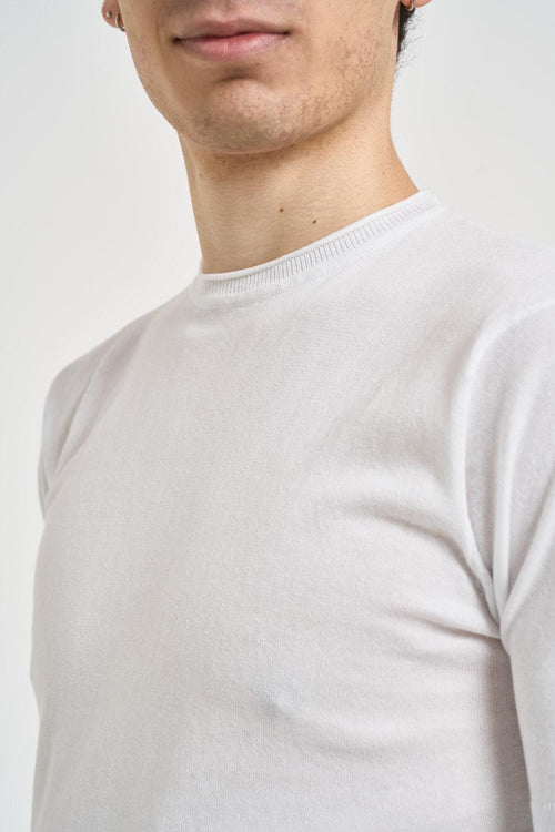T-shirt uomo in maglia bianca - 2