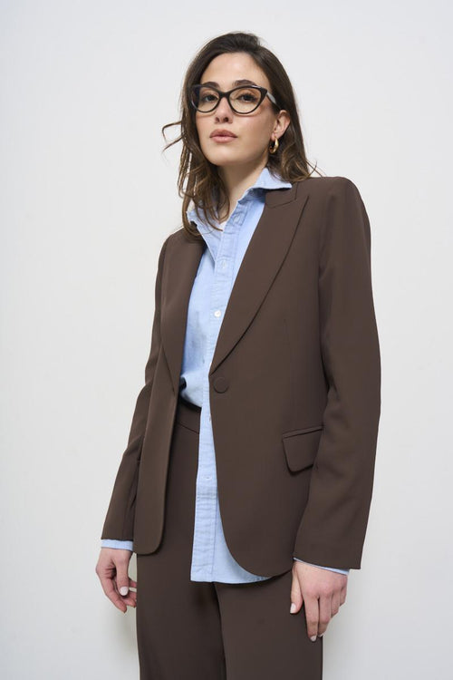 Giacca donna marrone monopetto - 2
