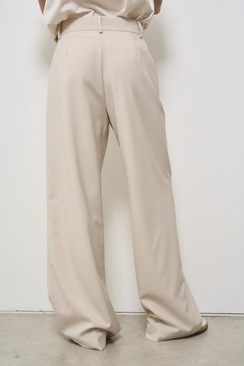 Women's cream palazzo trousers - 3