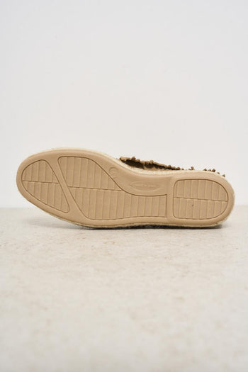 Women's beige suede moccasin - 8