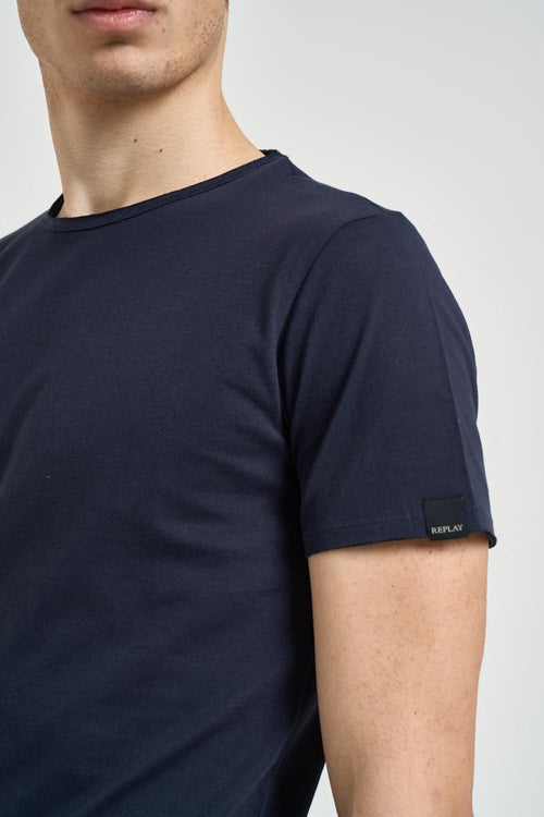 T-shirt uomo girocollo blu - 2