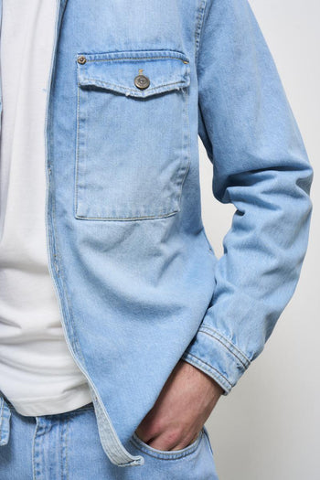Camicia uomo in denim chiaro - 4