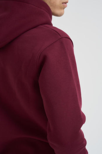 Felpa uomo con cappuccio bordeaux - 3