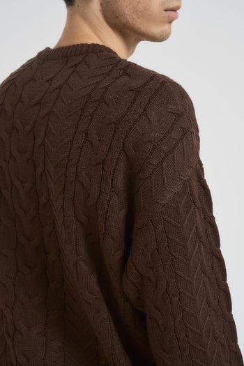 Maglia uomo treccia marrone - 5