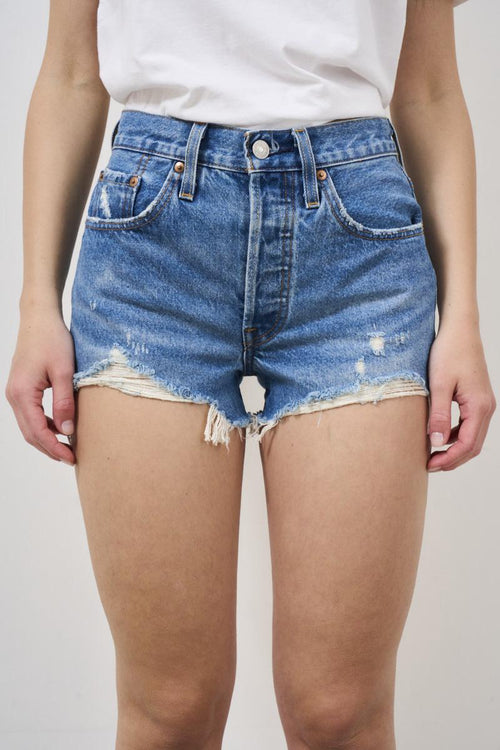 Shorts donna 501 original con fondo sfrangiato - 1