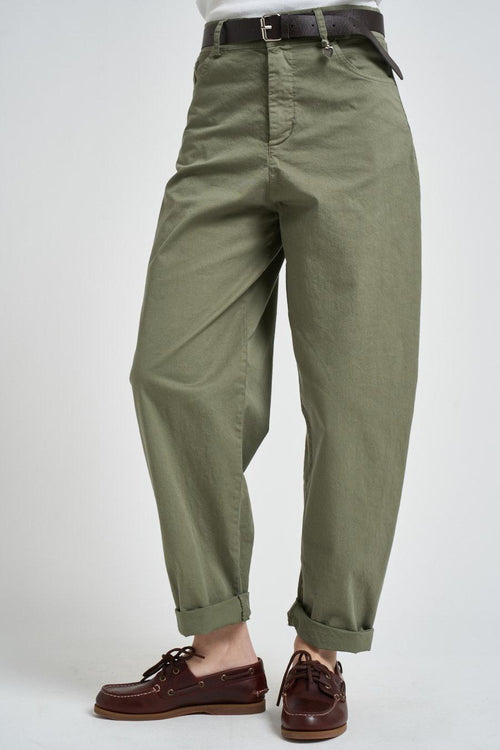 Pantalone donna balloon verde militare