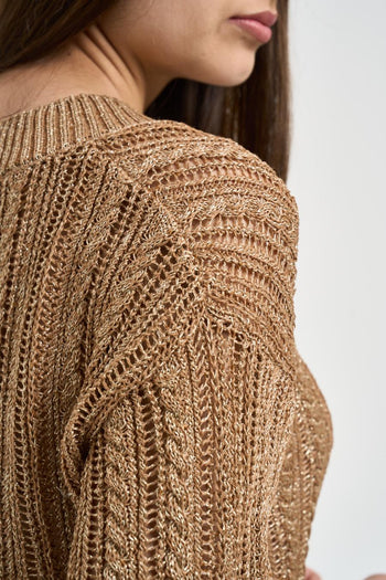 Maglia donna in lurex bronzo - 4