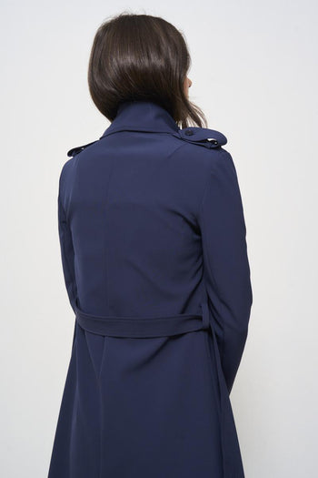 Women's double-breasted trench coat in blue - 7