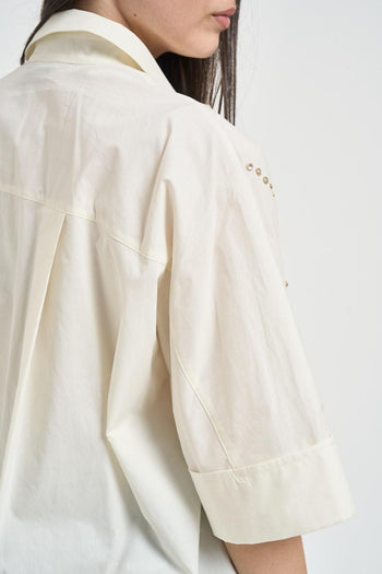 Camicia donna con strass panna - 4