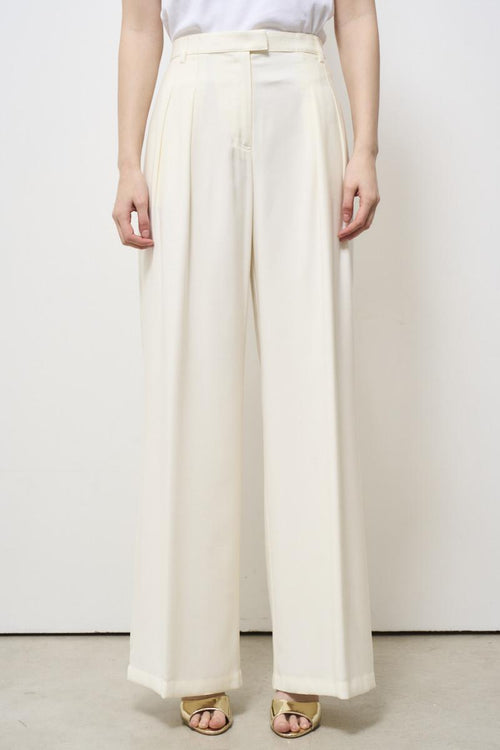Pantalone donna a palazzo avorio