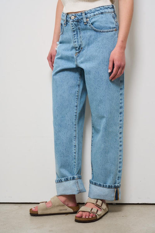 Jeans donna regular in denim chiaro - 2