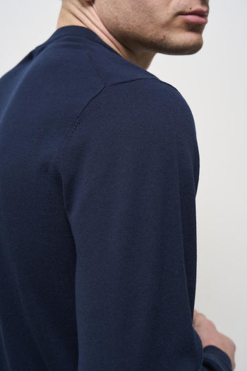 Men's blue crew neck sweater - 5