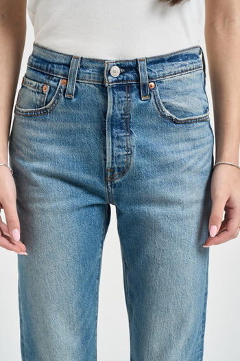 Jeans donna 501 cropped in denim medio - 7