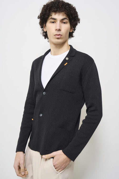 Men's black knitted jacket