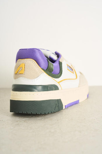 Sneakers donna low bianco, verde e viola - 7