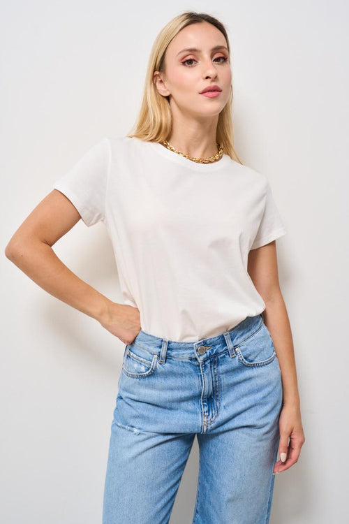 T-shirt donna girocollo bianca
