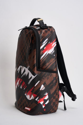 Zaino uomo shark mouth check marrone e nero - 3