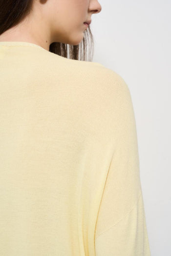 Maglia donna girocollo gialla - 5