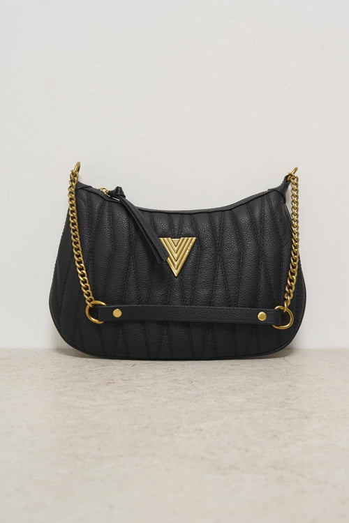 Black quilted women's bag