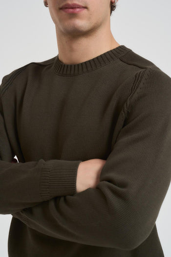 Maglia uomo girocollo verde militare - 4