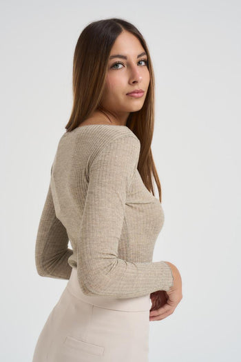 Maglia donna beige - 3