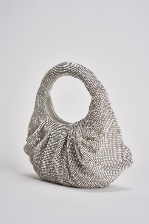 Borsa donna a mano con strass agento - 2