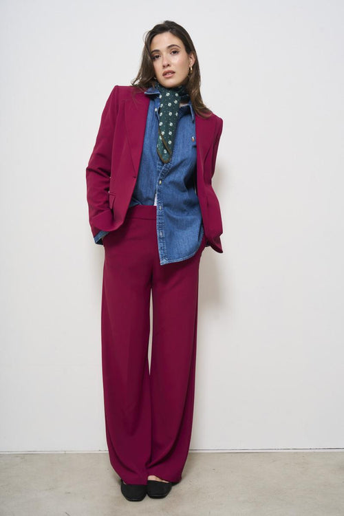 Giacca donna bordeaux monopetto