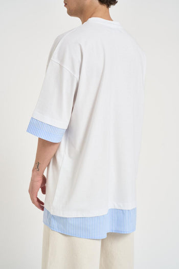 T-shirt uomo bianca e celeste - 4