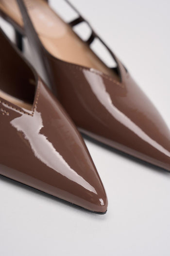 Décolleté donna in vernice tortora - 4