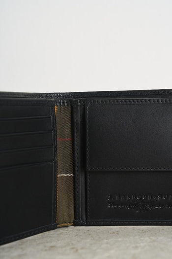 Portafoglio uomo nero con logo impresso - 5