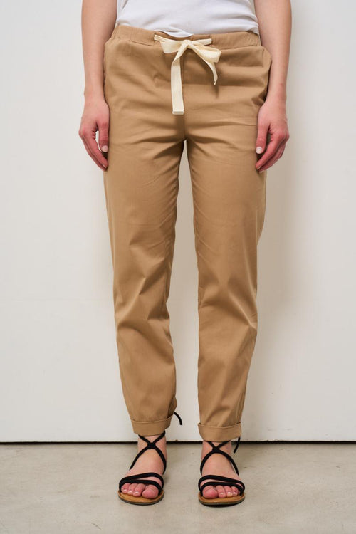 Pantalone donna regular cammello