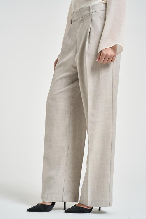 Pantalone donna dritto grigio chiaro - 2