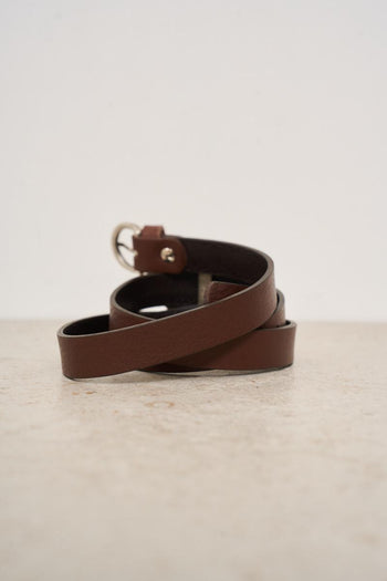 Cintura donna marrone con fibbia gioello - 3