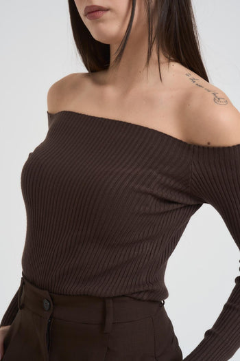 Maglia donna scollo a barca moro - 3