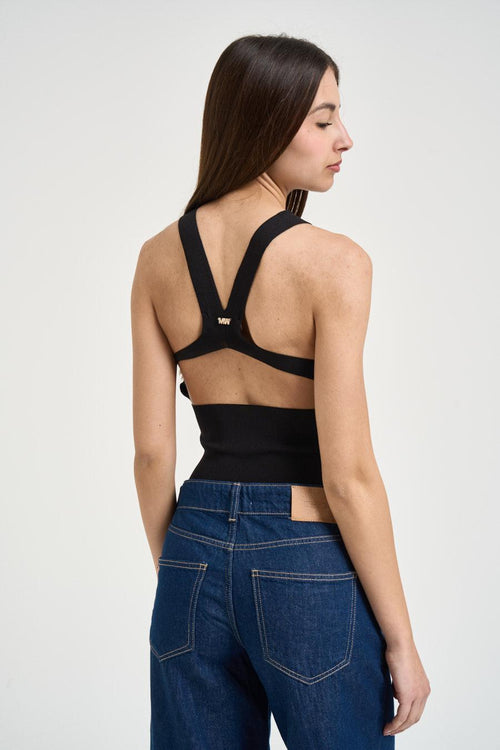 Top donna girocollo nero - 2