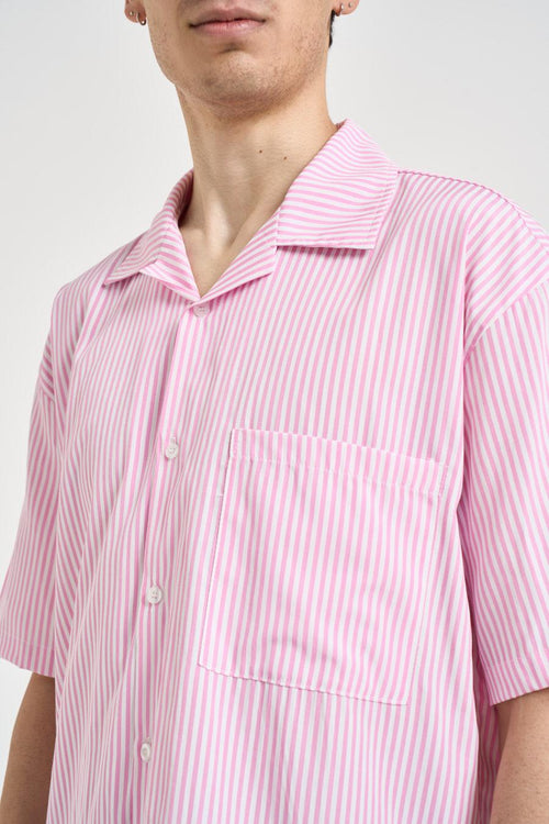 Camicia uomo a righe bianco e rosa - 2