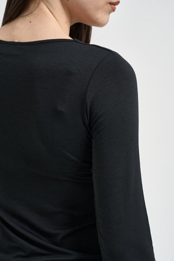 Maglia donna scollo quadrato nera - 4