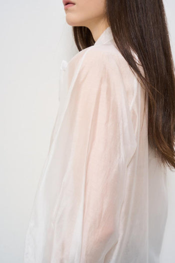 Camicia donna bianca con fiocco - 5