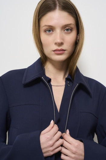 Women's cropped jacket blue - 7