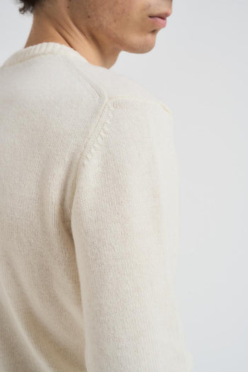 Maglia uomo girocollo panna con bandiera USA - 4