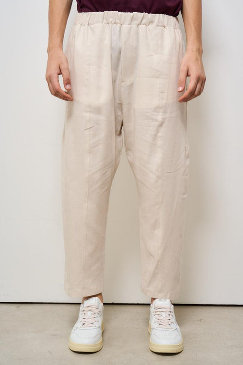 Pantalone uomo in lino beige